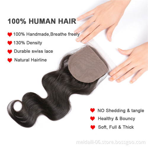 Unprocessed virgin 3 bundles of malaysian body wave hair with closure 100 remy human hair